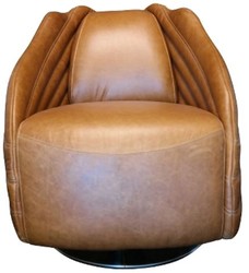Casa Padrino Sillón giratorio de lujo diseño Art Déco Marrón claro / Plata 69 x 97 x H. 79 cm