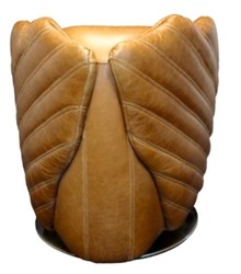 Casa Padrino Sillón giratorio de lujo diseño Art Déco Marrón claro / Plata 69 x 97 x H. 79 cm