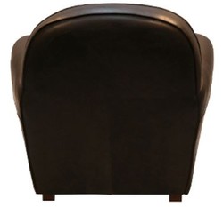 Casa Padrino Fauteuil de luxe en cuir véritable style anglais Noir 88 x 76 x H. 88 cm
