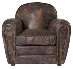 Casa Padrino Sillón de lujo de cuero auténtico estilo inglés vintage marrón oscuro 88 x 76 x H. 88 cm