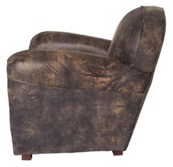 Casa Padrino Sillón de lujo de cuero auténtico estilo inglés vintage marrón oscuro 88 x 76 x H. 88 cm
