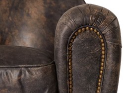 Casa Padrino Sillón de lujo de cuero auténtico estilo inglés vintage marrón oscuro 88 x 76 x H. 88 cm