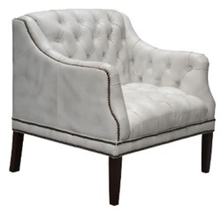 Casa Padrino Luxury Chesterfield Armchair in Genuine Leather White with Black Feet 80 x 84 x H. 79 cm Casa Padrino Luxury Chesterfield Armchair in Genuine Leather White with Black Feet 80 x 84 x H. 79 cm
