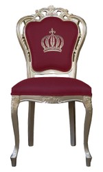 Casa Padrino Chaise de salle à manger baroque de luxe par Harald Glööckler Bordeaux / Or 48 x 54 x 105 cm