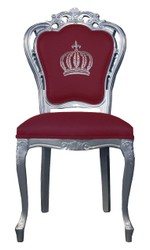 Casa Padrino Chaise de salle à manger baroque de luxe Pompöös par Harald Glööckler Bordeaux / Argent - 48 x 54 x 105 cm Casa Padrino Chaise de salle à manger baroque de luxe Pompöös par Harald Glööckler Bordeaux / Argent - 48 x 54 x 105 cm