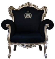 Casa Padrino Fauteuil Baroque de Luxe Pompöös par Harald Glööckler en Noir et Or, 95 x 80 x 105 cm Casa Padrino Fauteuil Baroque de Luxe Pompöös par Harald Glööckler en Noir et Or, 95 x 80 x 105 cm