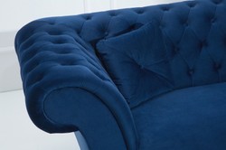 Sofá Chesterfield Casa Padrino en azul 225 x 90 x H 79 cm - Sofá Chesterfield de diseño Sofá Chesterfield Casa Padrino en azul 225 x 90 x H 79 cm - Sofá Chesterfield de diseño
