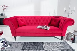 Sofá Chesterfield Casa Padrino en rojo 225 x 90 x H. 79 cm - Sofá Chesterfield de diseño Sofá Chesterfield Casa Padrino en rojo 225 x 90 x H. 79 cm - Sofá Chesterfield de diseño