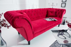 Sofá Chesterfield Casa Padrino en rojo 225 x 90 x H. 79 cm - Sofá Chesterfield de diseño Sofá Chesterfield Casa Padrino en rojo 225 x 90 x H. 79 cm - Sofá Chesterfield de diseño