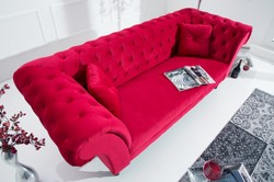 Sofá Chesterfield Casa Padrino en rojo 225 x 90 x H. 79 cm - Sofá Chesterfield de diseño Sofá Chesterfield Casa Padrino en rojo 225 x 90 x H. 79 cm - Sofá Chesterfield de diseño