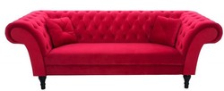 Sofá Chesterfield Casa Padrino en rojo 225 x 90 x H. 79 cm - Sofá Chesterfield de diseño