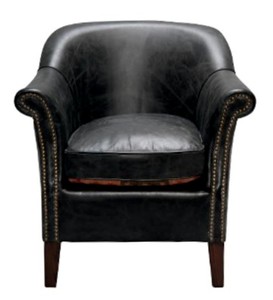 Casa Padrino Luxury Genuine Leather Armchair in English Style Black 75 x 75 x H. 78 cm Casa Padrino Luxury Genuine Leather Armchair in English Style Black 75 x 75 x H. 78 cm