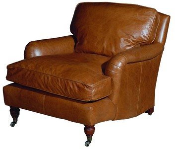 Casa Padrino Luxury Real Leather Armchair in English Style Brown 88 x 111 x H. 81 cm - Solid Cowhide Furniture Casa Padrino Luxury Real Leather Armchair in English Style Brown 88 x 111 x H. 81 cm - Solid Cowhide Furniture