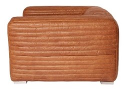Casa Padrino Luxury Genuine Leather Armchair English Style Brown 127 x 110 x H. 67 cm