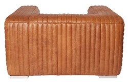 Casa Padrino Luxury Genuine Leather Armchair English Style Brown 127 x 110 x H. 67 cm