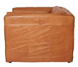Casa Padrino Sillón de lujo en cuero estilo inglés, cuero vacuno marrón, 106 x 99 x H. 73 cm