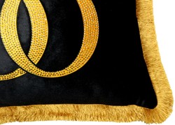 Harald Glööckler lujosos cojin decorativos Pompöös por Casa Padrino Negro corona / oro deluxe con diamantes de imitación Harald Glööckler lujosos cojin decorativos Pompöös por Casa Padrino Negro corona / oro deluxe con diamantes de imitación