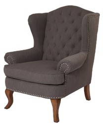 Casa Padrino Luxury Chesterfield Wingback Chair in Dark Grey, 87 x 89 x H. 109 cm, Elegant Living Room Furniture