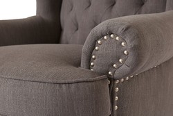 Casa Padrino Luxury Chesterfield Wingback Chair in Dark Grey, 87 x 89 x H. 109 cm, Elegant Living Room Furniture