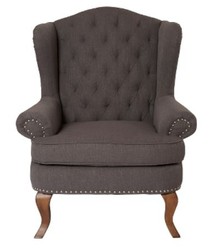 Casa Padrino Luxury Chesterfield Wingback Chair in Dark Grey, 87 x 89 x H. 109 cm, Elegant Living Room Furniture