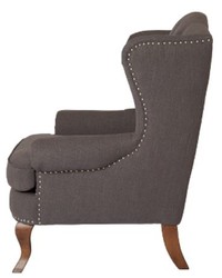 Casa Padrino Luxury Chesterfield Wingback Chair in Dark Grey, 87 x 89 x H. 109 cm, Elegant Living Room Furniture