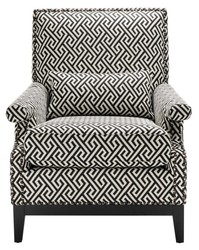 Casa Padrino fauteuil de luxe noir / blanc 75 x 85 x H. 93 cm - Meubles de l'Hôtel