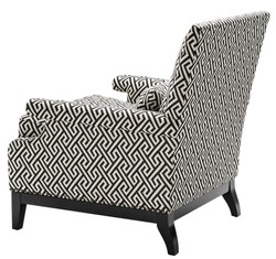 Casa Padrino fauteuil de luxe noir / blanc 75 x 85 x H. 93 cm - Meubles de l'Hôtel