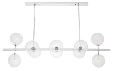 Casa Padrino Luxus LED Kronleuchter Silber 160 x 52 x H. 53 cm - Hotel Restaurant Möbel