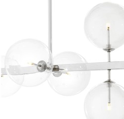 Casa Padrino luxe lustre LED argent 160 x 52 x H. 53 cm - Mobilier de Restaurant de l'Hôtel