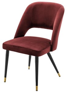 Casa Padrino Sedia da Pranzo di Lusso Bordeaux / Nero 52 x 58 x H. 85 cm - Sedia Elegante per Ambienti Raffinati