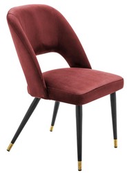 Casa Padrino Silla de Comedor de Lujo Burdeos / Negro 52 x 58 x H. 85 cm - Asiento Elegante para Interiores Sofisticados