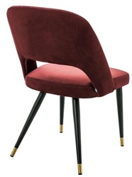 Casa Padrino Silla de Comedor de Lujo Burdeos / Negro 52 x 58 x H. 85 cm - Asiento Elegante para Interiores Sofisticados