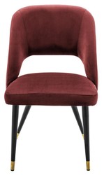 Casa Padrino Silla de Comedor de Lujo Burdeos / Negro 52 x 58 x H. 85 cm - Asiento Elegante para Interiores Sofisticados