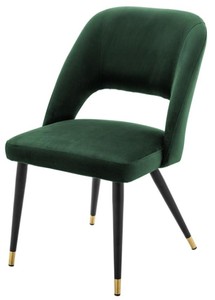 Casa Padrino Sedia da pranzo di lusso verde e nero - Sedia elegante con dettagli in ottone - 52 x 58 x A. 85 cm