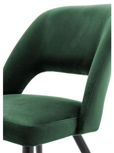 Casa Padrino Luxus Esszimmerstuhl in Grün und Schwarz - Edler Stuhl mit Messing-Akzenten - 52 x 58 x H. 85 cm