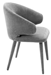 Casa Padrino Silla de comedor de diseño con reposabrazos en gris 62 x 55 x H. 79 cm