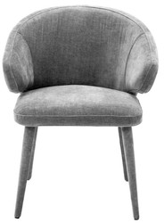 Casa Padrino Silla de comedor de diseño con reposabrazos en gris 62 x 55 x H. 79 cm