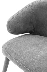 Casa Padrino Silla de comedor de diseño con reposabrazos en gris 62 x 55 x H. 79 cm