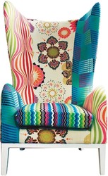 Casa Padrino Fauteuil à Oreilles de Luxe Style Baroque Multicolore 82 x 81 x H. 134 cm - Mobilier de Salon Design