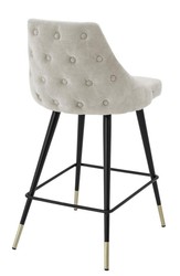 Casa Padrino Chaise de bar de luxe couleur sable et noir 47 x 52 x H. 91 cm - Mobilier de bar