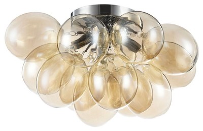 Casa Padrino ceiling lamp cognac / silver 38 x 38 x H. 25 cm - Living Room Ceiling Lamp