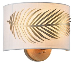 Casa Padrino Applique Murale Design Feuille de Fougère Or / Blanc 24 x 12 x H. 19 cm - Luminaire de Luxe