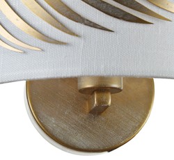 Casa Padrino Applique Murale Design Feuille de Fougère Or / Blanc 24 x 12 x H. 19 cm - Luminaire de Luxe