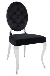 Sedia da pranzo design di design Padrino nera / argento senza braccioli - sedia di design