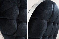 Chaise de salle à manger design Casa Padrino noir / argent sans accoudoir - Chaise design Chaise de salle à manger design Casa Padrino noir / argent sans accoudoir - Chaise design
