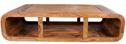 Tavolino da salotto in legno massello di design Casa Padrino natura 100 x H. 30 cm - tavolo da salotto