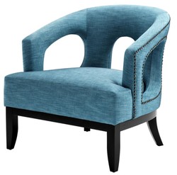 Casa Padrino Living Room Armchair Turquoise / Black 80 x 76 x H. 79 cm - Luxury Living Room Furniture
