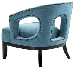 Casa Padrino Living Room Armchair Turquoise / Black 80 x 76 x H. 79 cm - Luxury Living Room Furniture