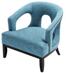 Casa Padrino Living Room Armchair Turquoise / Black 80 x 76 x H. 79 cm - Luxury Living Room Furniture