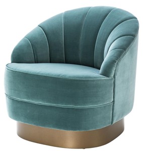 Casa Padrino sillón de lujo turquesa oscuro / oro mate 77 x 80 x H. 78 cm - Mobiliario de Hotel